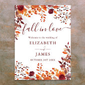 Bourgondische rustieke Herfst verliefd bruiloft we Poster