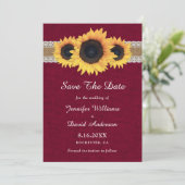 Bourgondische Rustieke Oude Zonnewedding Save The Date (Staand voorkant)