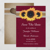 Bourgondische Rustieke Oude Zonnewedding Save The Date (Voorkant / Achterkant)