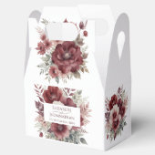 Bourgondische rustieke rode bloemige Waterverf her Bedankdoosjes (Geopend)