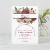 Bourgondische rustieke Rozen Pastel Bloemen Paaszo Kaart (Staand voorkant)