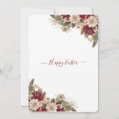 Bourgondische rustieke Rozen Pastel Bloemen Paaszo Kaart (Achterkant)