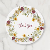 Bourgondische rustieke wilde bloem bedankjes labels (Voorkant)