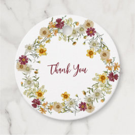 Bourgondische rustieke wilde bloem bedankjes labels