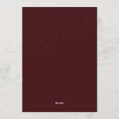 Bourgondische Salie Botanische Bruiloft Kaart (Achterkant)