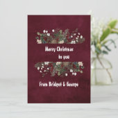 Bourgondische Scandinavische krans vakantie kaart (Staand voorkant)