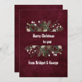 Bourgondische Scandinavische krans vakantie kaart (Voorkant / Achterkant)