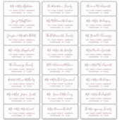 Bourgondische script huwelijksgastadreslabels sticker (Voorkant)