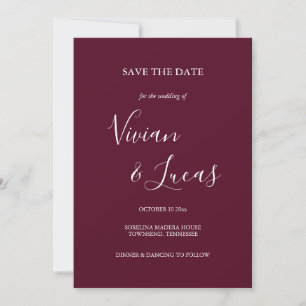 Bourgondische Script Trouwkaart Save the Date
