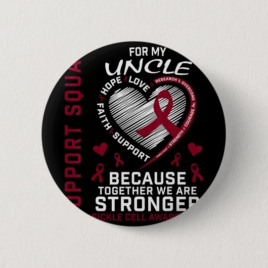 Bourgondische sikkelcelbewustheidsposten Uncle Sup Ronde Button 5,7 Cm (Voorkant)