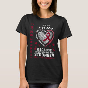 Bourgondische sikkelcelbewustzijnsartikelen Mom Fa T-shirt