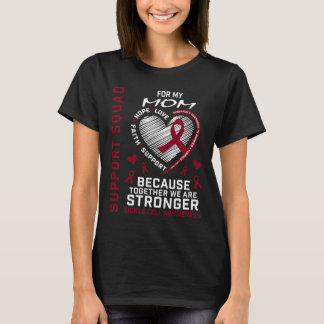 Bourgondische sikkelcelbewustzijnsartikelen Mom Fa T-shirt