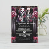 Bourgondische skelet bruidegom kathedraal kerk kaart (Staand voorkant)