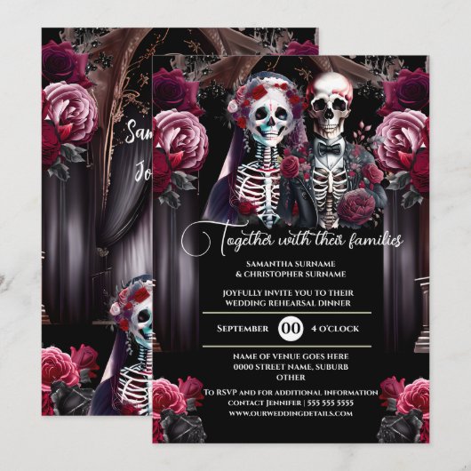 Bourgondische skelet bruidegom kathedraal kerk kaart (Voorkant / Achterkant)