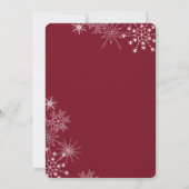 Bourgondische sneeuwvlokken en Sparkle Wedding Kaart (Achterkant)