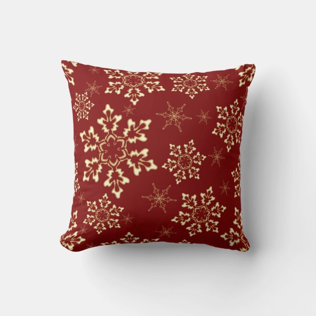 Bourgondische sneeuwvlokken kussen (Voorkant)