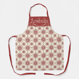 Bourgondische sneeuwvlokken op Cream Schort