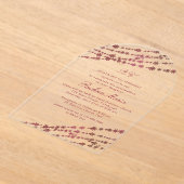 Bourgondische sneeuwvlokken Winter Quinceañera Acryl Uitnodigingen (Laagn)