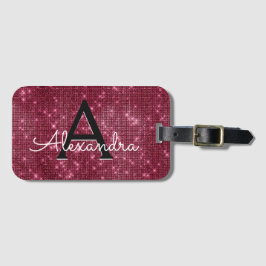 Bourgondische Sparkle Twinkle Sparkle Monogram Naa Bagagelabel