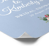 Bourgondische stoffige blauwe bruiloft feestelijke poster (Hoek)