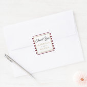 Bourgondische streep bruiloft | Faux gouden folie  Vierkante Sticker (Envelop)