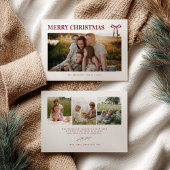 Bourgondische Strik Foto Kerstkaart