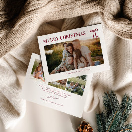 Bourgondische Strik Foto Kerstkaart