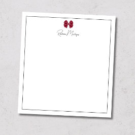 Bourgondische Strik Rand Script Aangepaste Naam Sc Notitieblok
