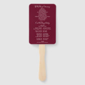 Bourgondische String Lights Script bruiloft progra Handwaaier (Achterkant)