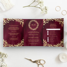 Bourgondische tak met gouden blad All-in-One bruil
