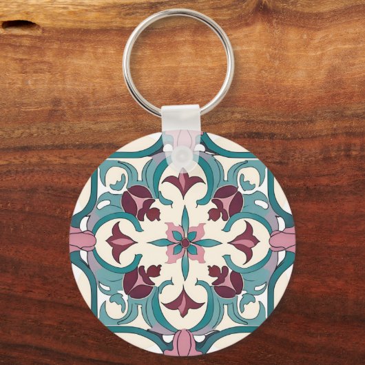 Bourgondische Tegel Sleutelhanger (Voorkant)