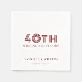 Bourgondische tekst 40e bruiloft Jubileum Servet (Voorkant)