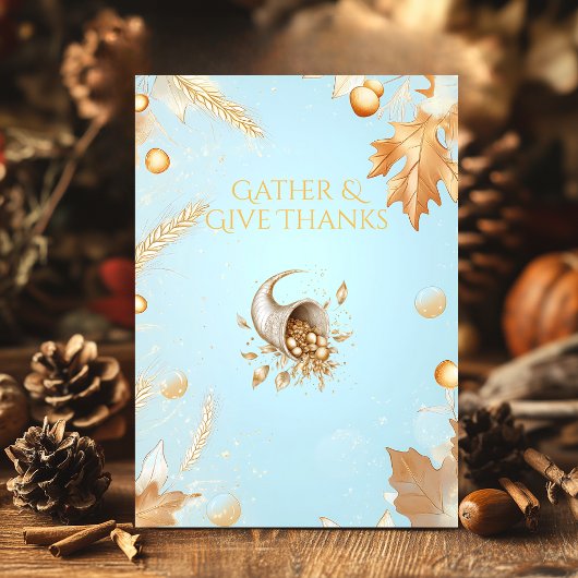 Bourgondische Thanksgiving met Cornucopia & Copper Kaart