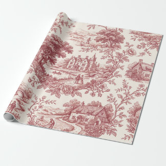 Bourgondische Toile de Jouy Romantische Landelijke Cadeaupapier