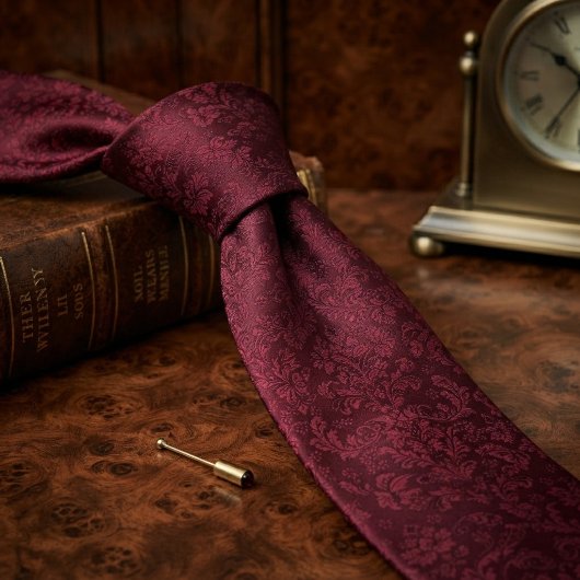 Bourgondische tonaaldamask jacquard stropdas