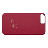 Bourgondische Toon Monogram iPhone 7 Plus hoes (Achterkant (Horizontaal))