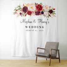 Bourgondische trouw achtergrond, Photo Booth Prop