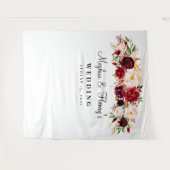 Bourgondische trouwachtergrond, fotocabine-accesso wandkleed (Voorkant (horizontaal))