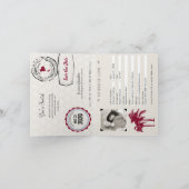 Bourgondische trouwpas uitnodiging voor Thailand (Binnen)