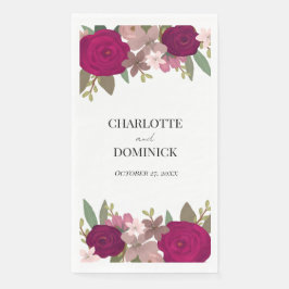 Bourgondische Tuinbloemen Bruiloft Servet