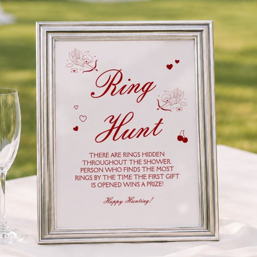 Bourgondische Valentijn Bruiloft Feest Ring Spel Poster