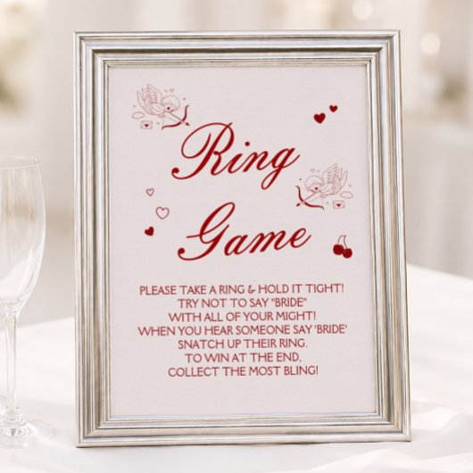 Bourgondische Valentijn Bruiloft Feest Ring Spel Poster