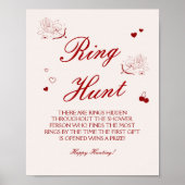 Bourgondische Valentijn Bruiloft Feest Ring Spel Poster (Voorkant)