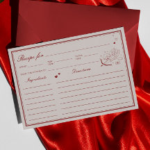 Bourgondische Valentijn Bruiloftsreceptenkaart