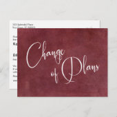 Bourgondische verandering van plannen uitgesteld h briefkaart (Voorkant / Achterkant)