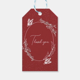 Bourgondische Vlinderkaart Cadeaulabel