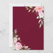 Bourgondische waterverf bloem geometrische gouden  kaart (Achterkant)