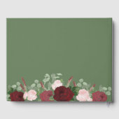 Bourgondische Waterverf Bloemen Blush Roze bruilof Gastenboek (Achterkant)