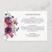 Bourgondische Waterverf Bloemen Boho Wedding Detai Informatiekaartje (Voorkant)