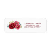 Bourgondische Waterverf Bloemen Etiket (Voorkant)